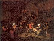 Ostade, Adriaen van Villagers Merrymaking at an Inn France oil painting reproduction